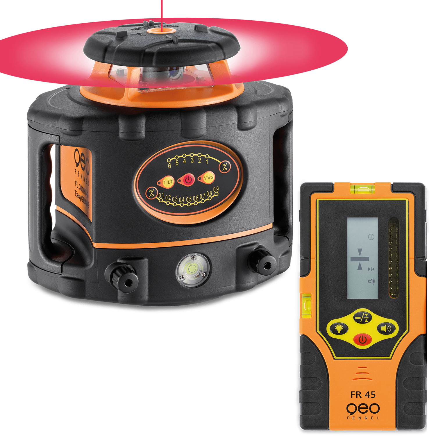 Geo-Fennel FL 300HV-G EasyGRADE automata önbeálló forgólézer + FR 45 vevőegység termék fő termékképe