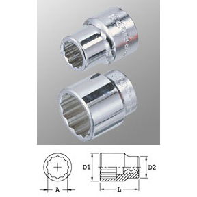 Genius Tools 635246 3/4"-os 12 lapú dugókulcs fej, 46 mm termék fő termékképe