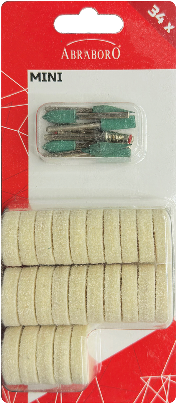Abraboro MINI-TOOL filc polírozókészlet, 34 részes termék fő termékképe