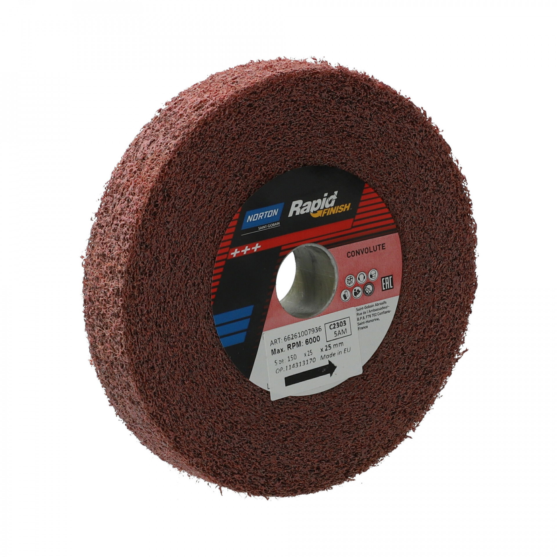 Norton Rapid Finish DMA RED rost csiszolókorong 150x25x25mm Medium, 3 db/csomag termék fő termékképe