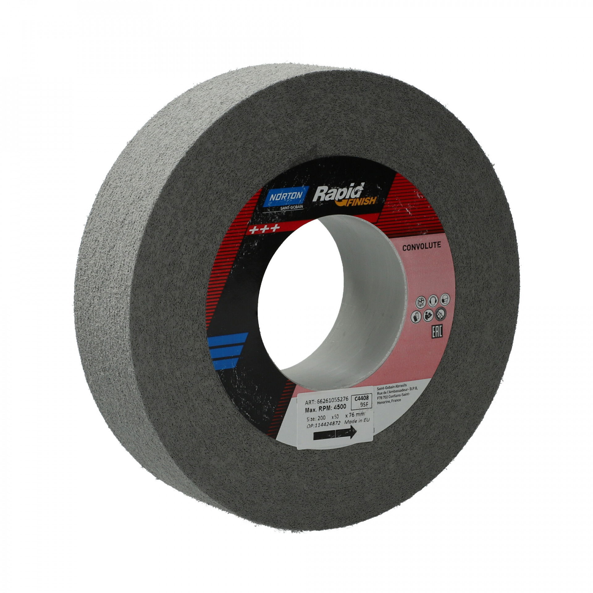 Norton Rapid Finish Series 1000 Long Life rost csiszolókorong 250x12x127mm Fine 9 SiC, 4 db/csomag termék fő termékképe