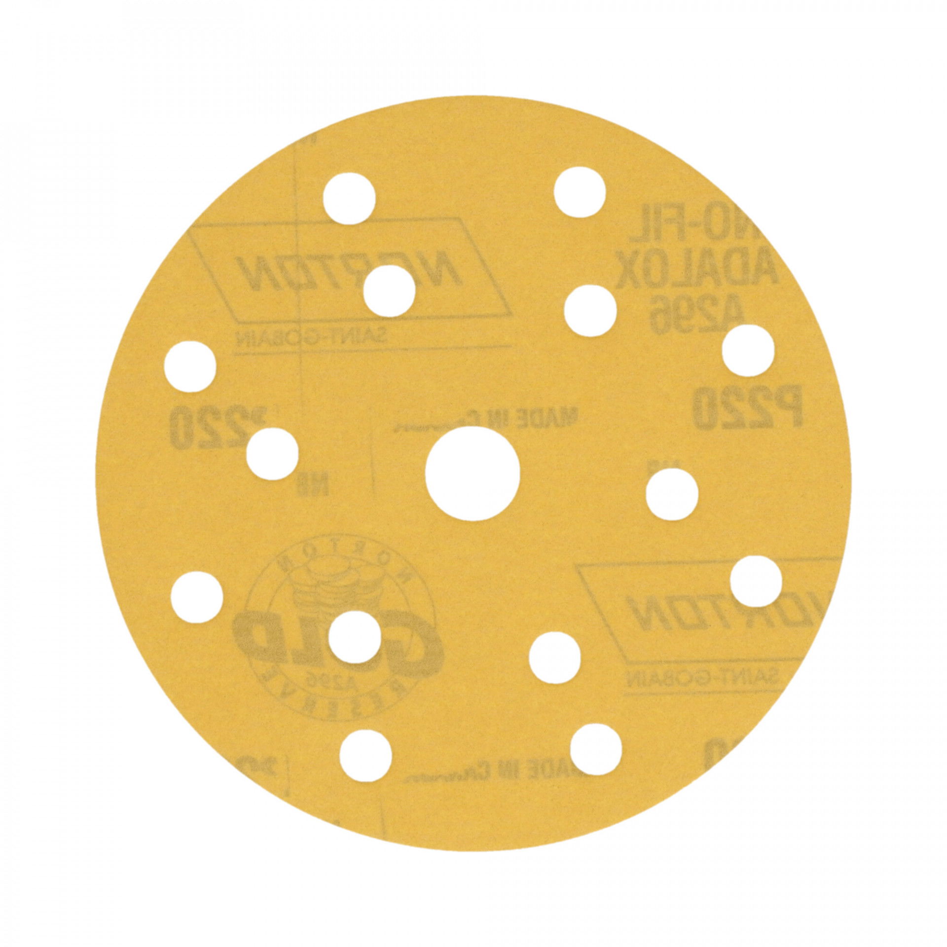 Norton Gold Reserve A296  tépőzáras csiszolókorong Ø150mm P220, 100 db/csomag termék fő termékképe