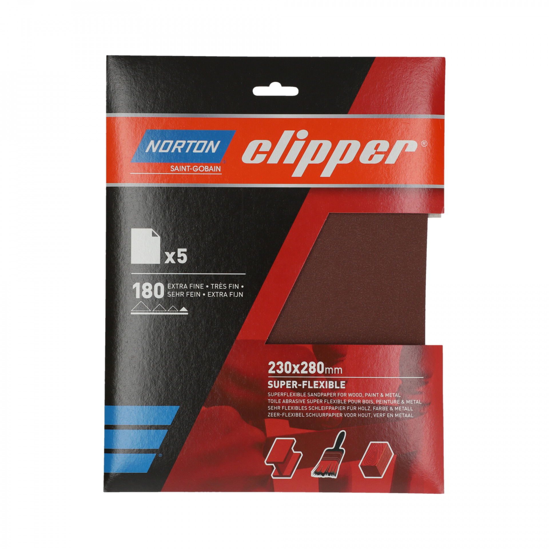 Norton Clipper R202 szuper flexibilis csiszolópapír 230x280mm P180, 10 db/csomag termék fő termékképe