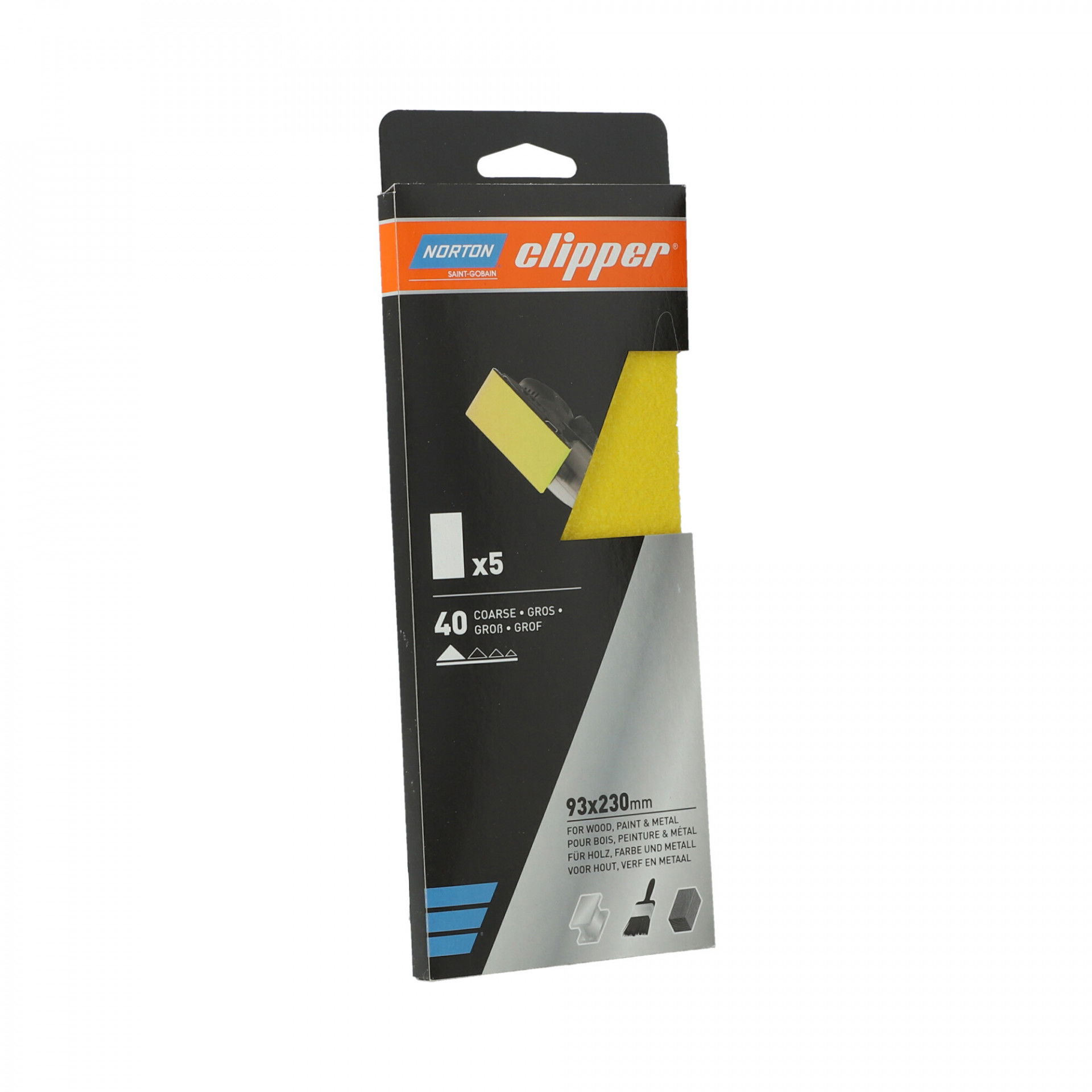 Norton Clipper G131F csiszolóív 93x230mm P40, 5 db/csomag termék fő termékképe