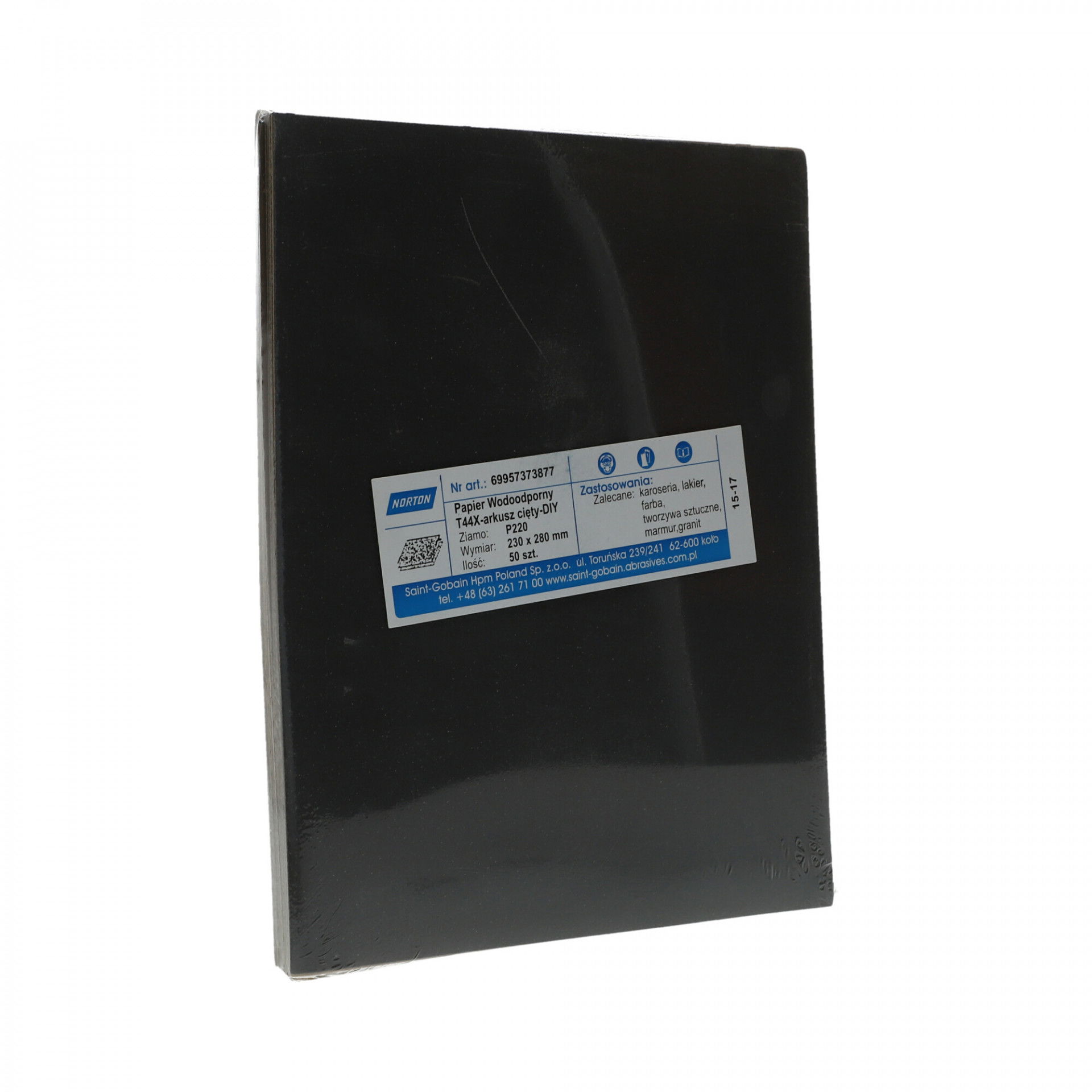 Norton T44X vízálló csiszolópapír 230x280mm P220, 50db/csomag termék fő termékképe