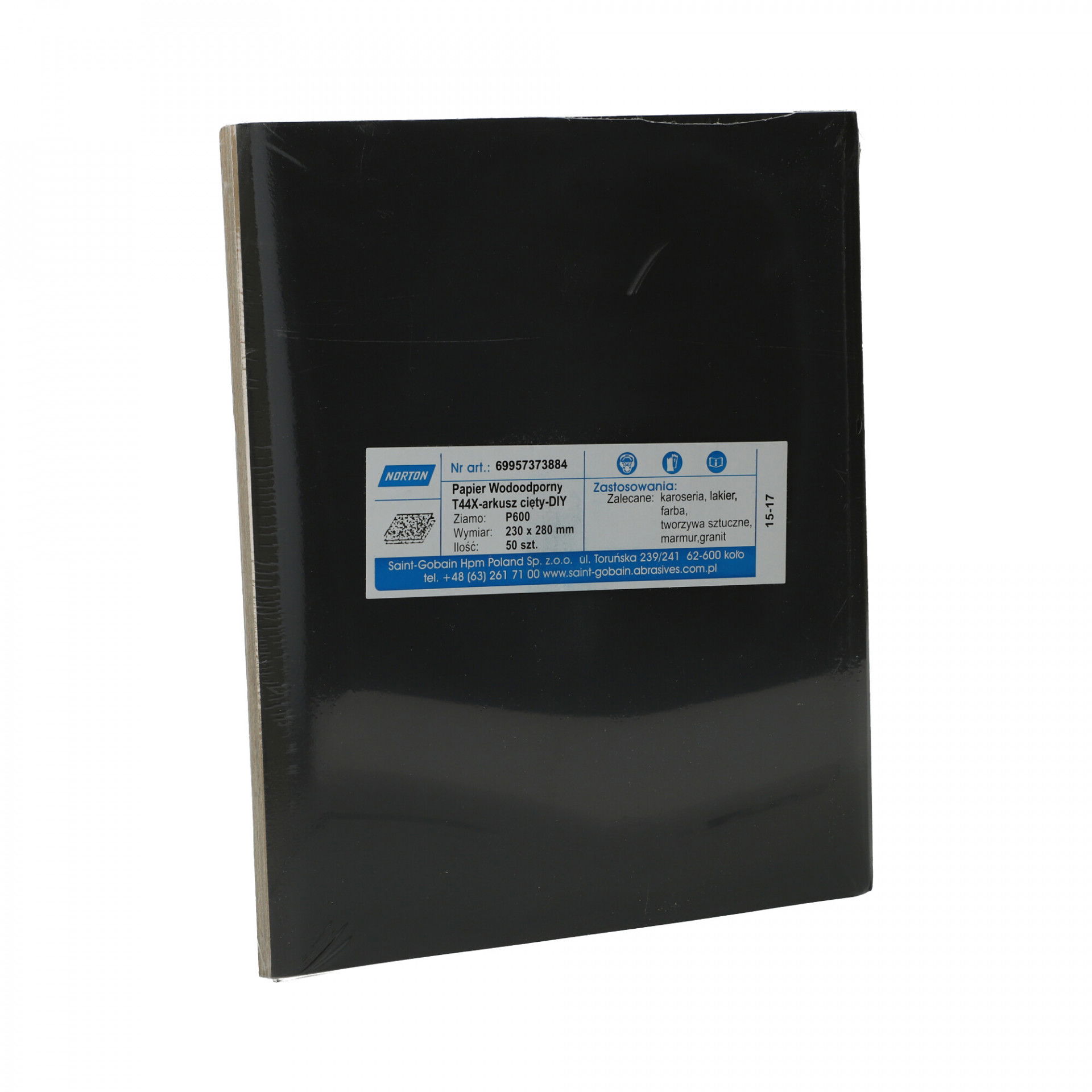 Norton T44X vízálló csiszolópapír 230x280mm P600, 50db/csomag termék fő termékképe