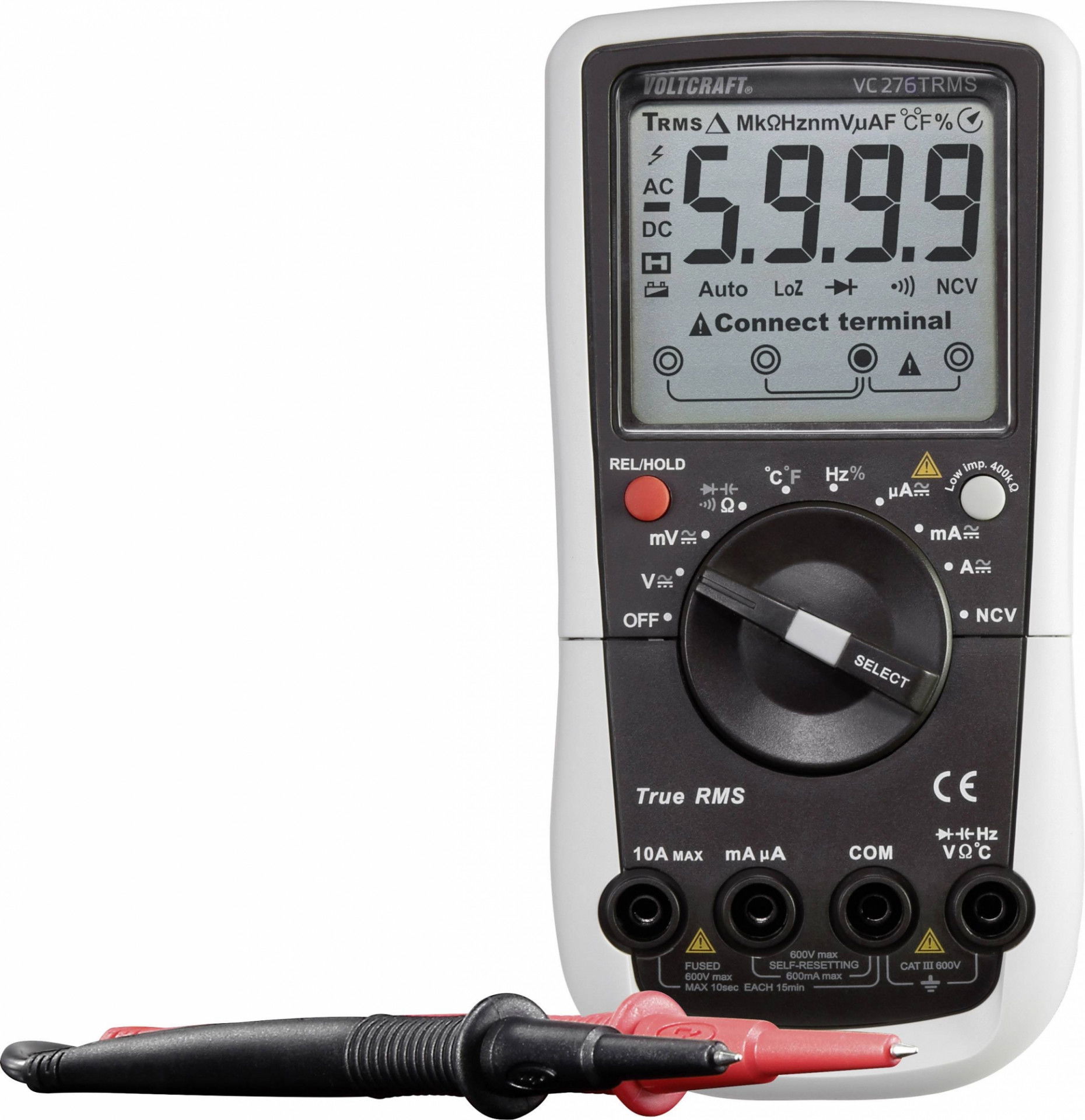 VOLTCRAFT VC276 (K) Kézi multiméter Kalibrált: ISO CAT III 600 V Kijelző (digitek): 6000 termék fő termékképe