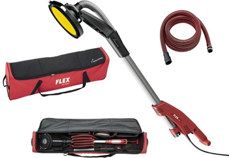 FLEX GE 5 R + TB-L+SH hosszúszárú padló- és falcsiszoló zsiráf csapott élszegmensű fejjel, hordtáskában, elszívócsővel termék fő termékképe