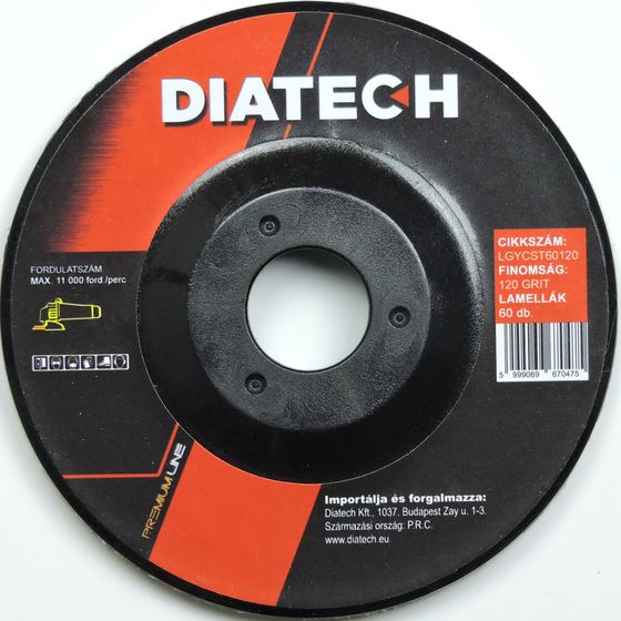 DIATECH Lamellás gyémánt csiszoló tányér 115/60/120 termék fő termékképe