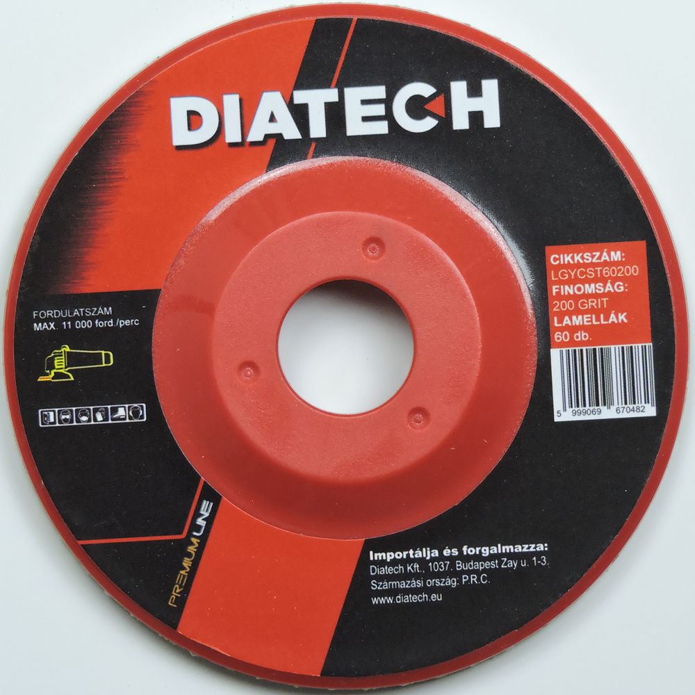 DIATECH Lamellás gyémánt csiszoló tányér 115/60/200 termék fő termékképe
