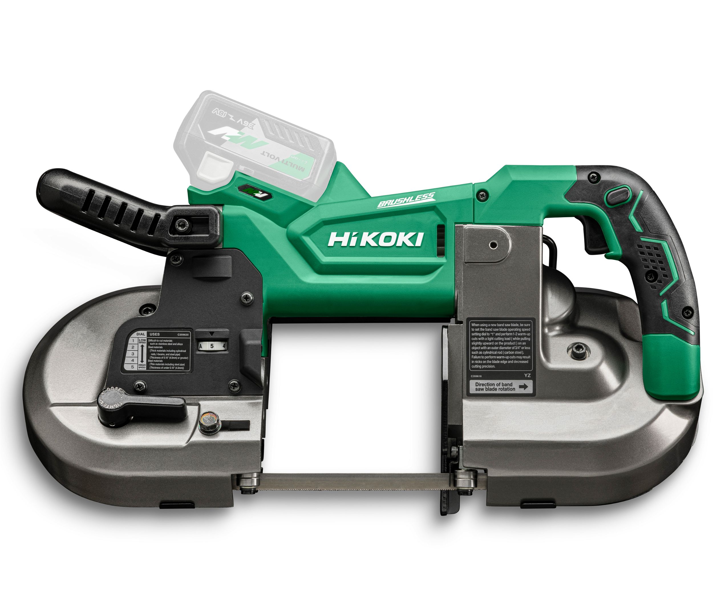 HIKOKI CB3612DA-W4Z MULTI VOLT akkus szénkefe nélküli szalagfűrész (akku és töltő nélkül) termék fő termékképe