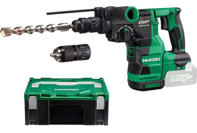 HIKOKI DH3628DC-W2Z MULTI VOLT akkus szénkefe nélküli SDS-plus fúró-vésőkalapács + Hitbox (akku és töltő nélkül) termék fő termékképe