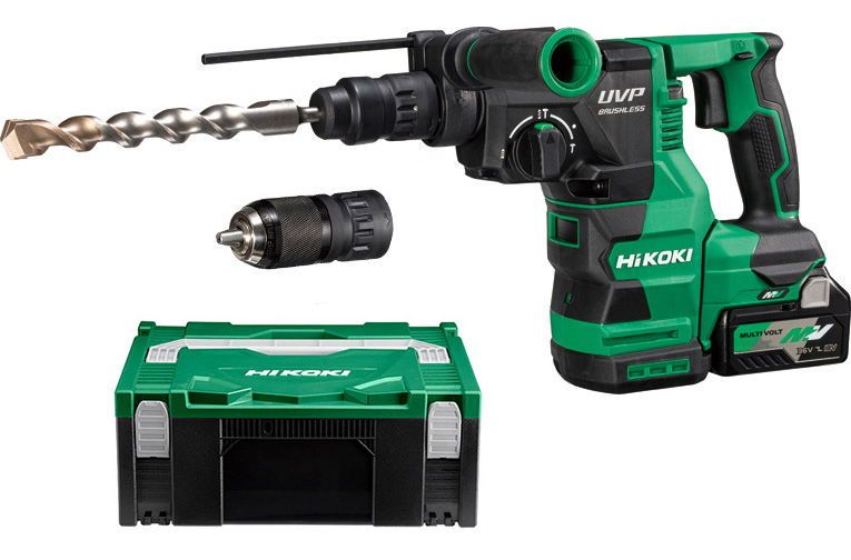 HIKOKI DH3628DC-WRZ MULTI VOLT akkus szénkefe nélküli SDS-plus fúró-vésőkalapács (2 x BSL36A18 MULTI VOLT Li-ion akkuval, Hitbox kofferben) termék fő termékképe