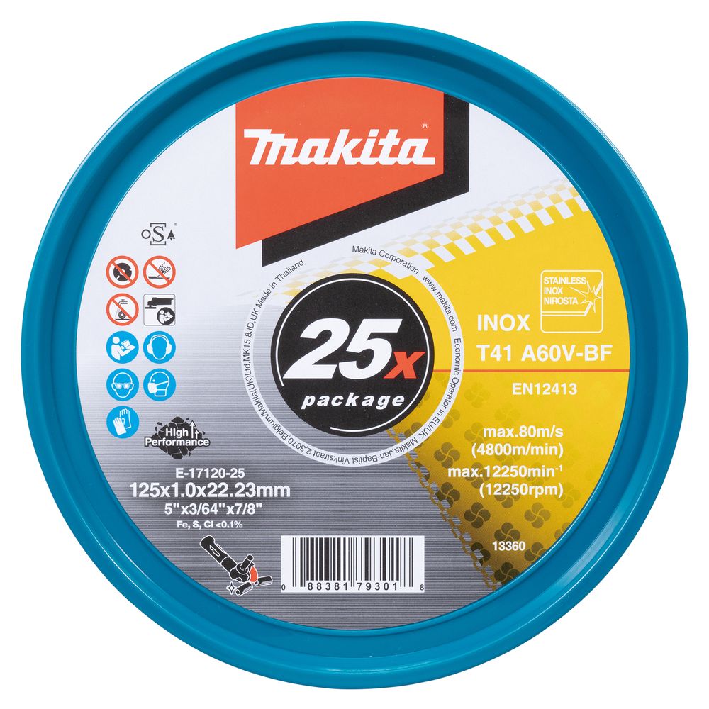 Makita Vágókorong 25db 125x1,0mm Inox termék fő termékképe