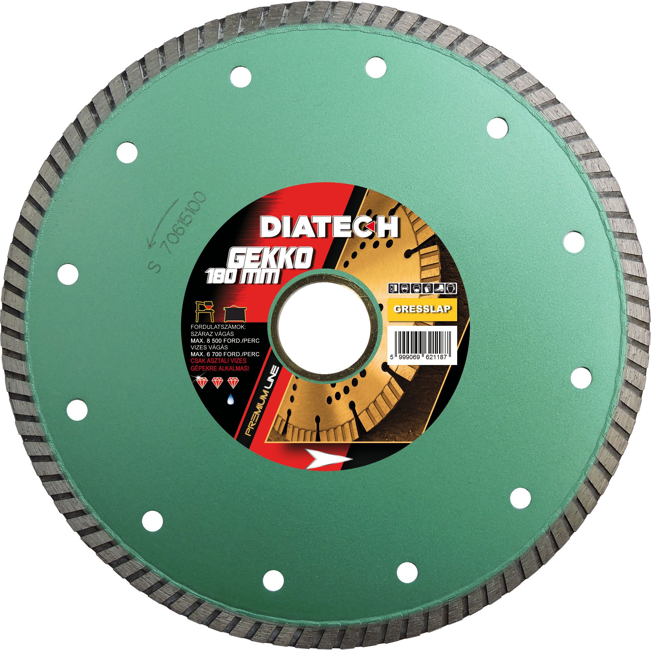 DIATECH Gekko 180x25,4x7,5 mm gyémánt vágótárcsa, greslap, gránitlap, kerámia termék fő termékképe