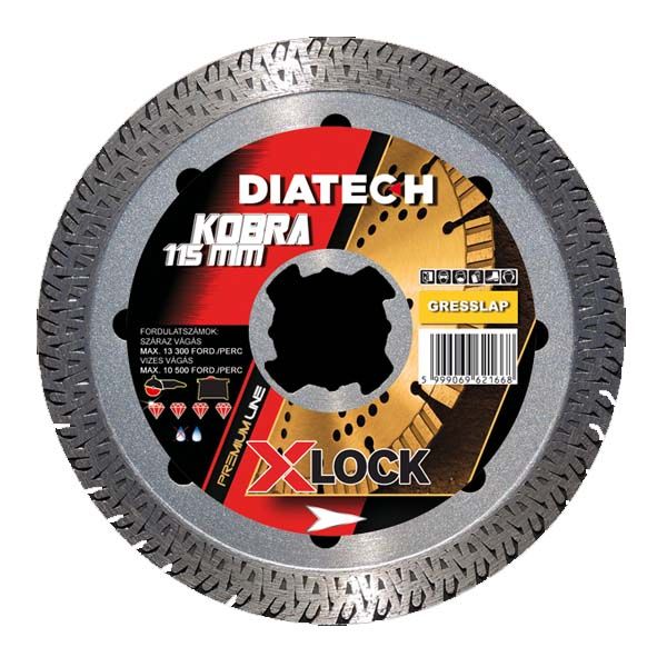 DIATECH Kobra 115x22,2x10 mm gyémánt vágótárcsa, greslap, gránitlap, kerámia termék fő termékképe