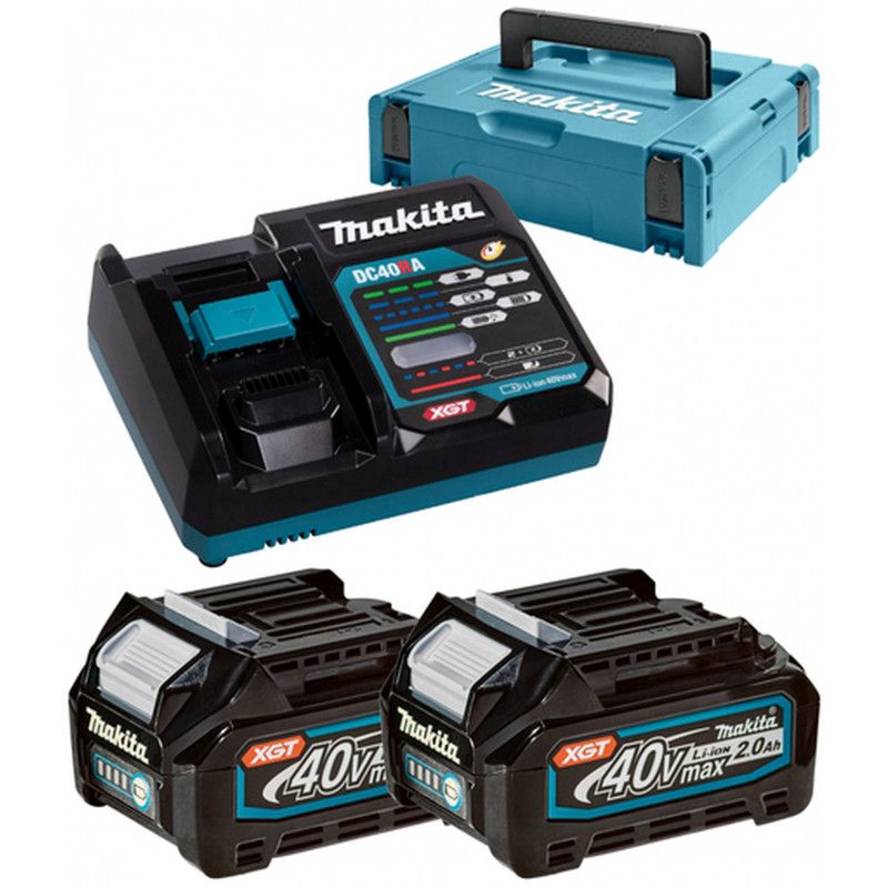 Makita 191V07-0 Akkumulátor és töltő szett Li-ion XGT 40V 2xBL4020+1xDC40RA+Makpac termék fő termékképe