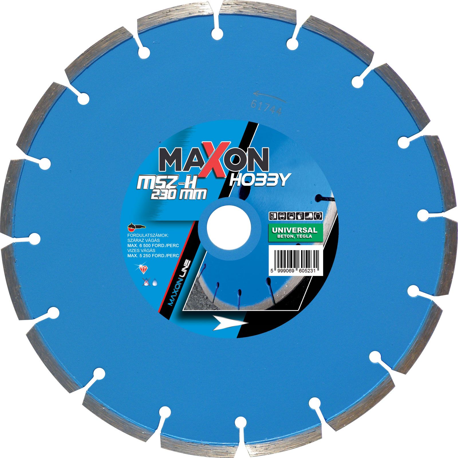 Maxon szegmenses HOBBY 230x22,2x7 mm gyémánt vágótárcsa, univerzális barkács termék fő termékképe