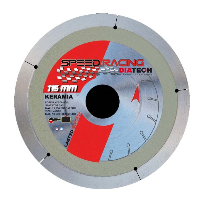 DIATECH Speed Racing csempe 115x7x22,23 mm gyémánt vágótárcsa, univerzális, barkács termék fő termékképe