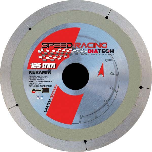 DIATECH Speed Racing csempe 125x7x22,23 mm gyémánt vágótárcsa, univerzális, barkács termék fő termékképe