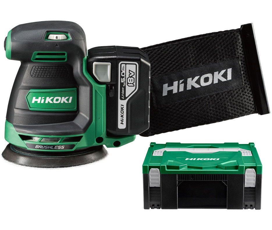 HIKOKI SV1813DA-WPZ akkus szénkefe nélküli excentercsiszoló (2 x 5.0 Ah Li-ion akkuval, Hitbox kofferben) termék fő termékképe