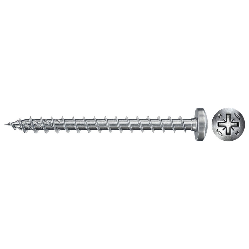 Fischer FPF II PZF 4.0 x 40 BC 200 lencsefejű, kékre horganyzott végigmenetes forgácslapcsavar, PZ behajtással, 200 db/csomag termék fő termékképe