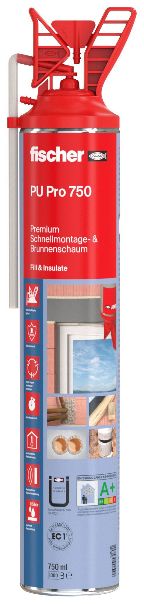 Fischer PU 1/750 B3 W egykomponensű gyorsszerelő hab, 750 ml termék fő termékképe